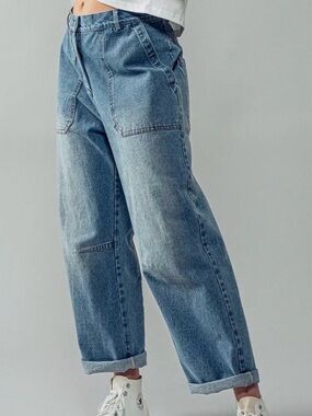 Urban Daizy High-Rise Darted Barrel Leg Jeans
